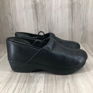 Dansko Clogs Womens EU 40 Black XP Leather Slip On Professional Shoes